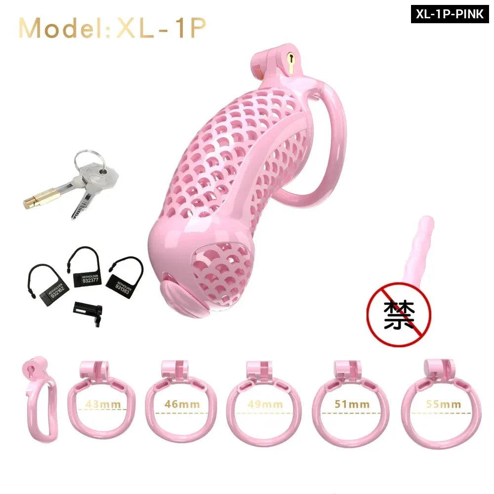 Large Male Chastity Cage Lightweight Plastic Cock Cage for Men for Bdsm-9