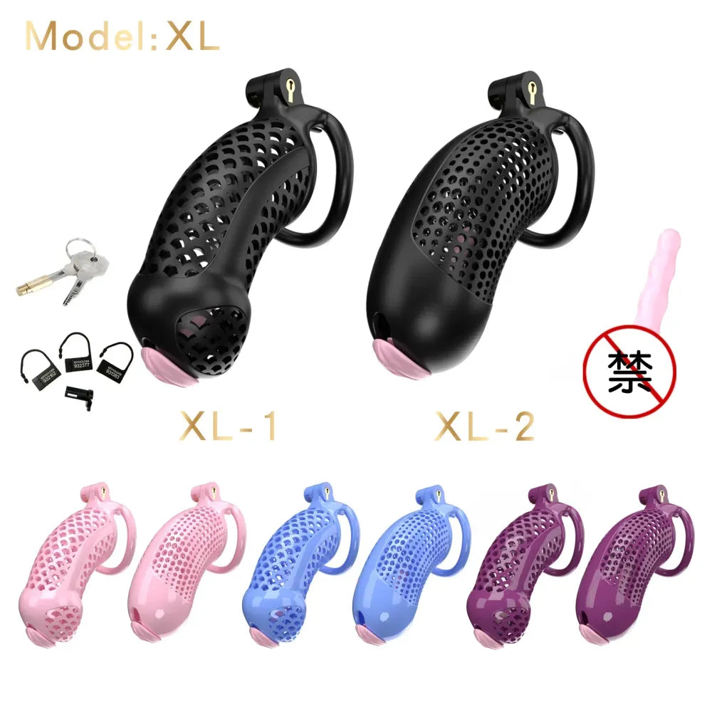 Large Male Chastity Cage Lightweight Plastic Cock Cage for Men for Bdsm-2