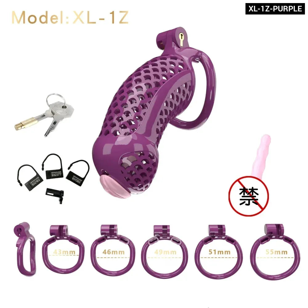 Large Male Chastity Cage Lightweight Plastic Cock Cage for Men for Bdsm-5