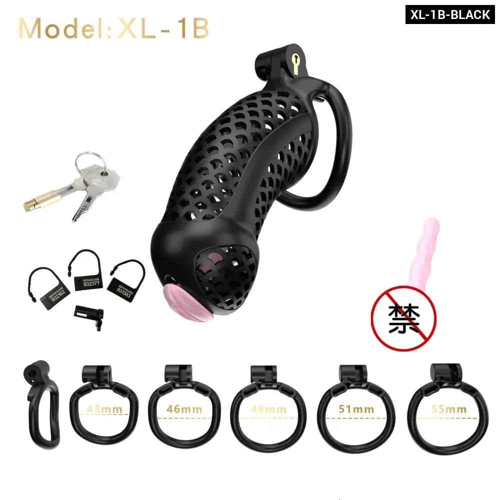 Large Male Chastity Cage Lightweight Plastic Cock Cage for Men for Bdsm-11