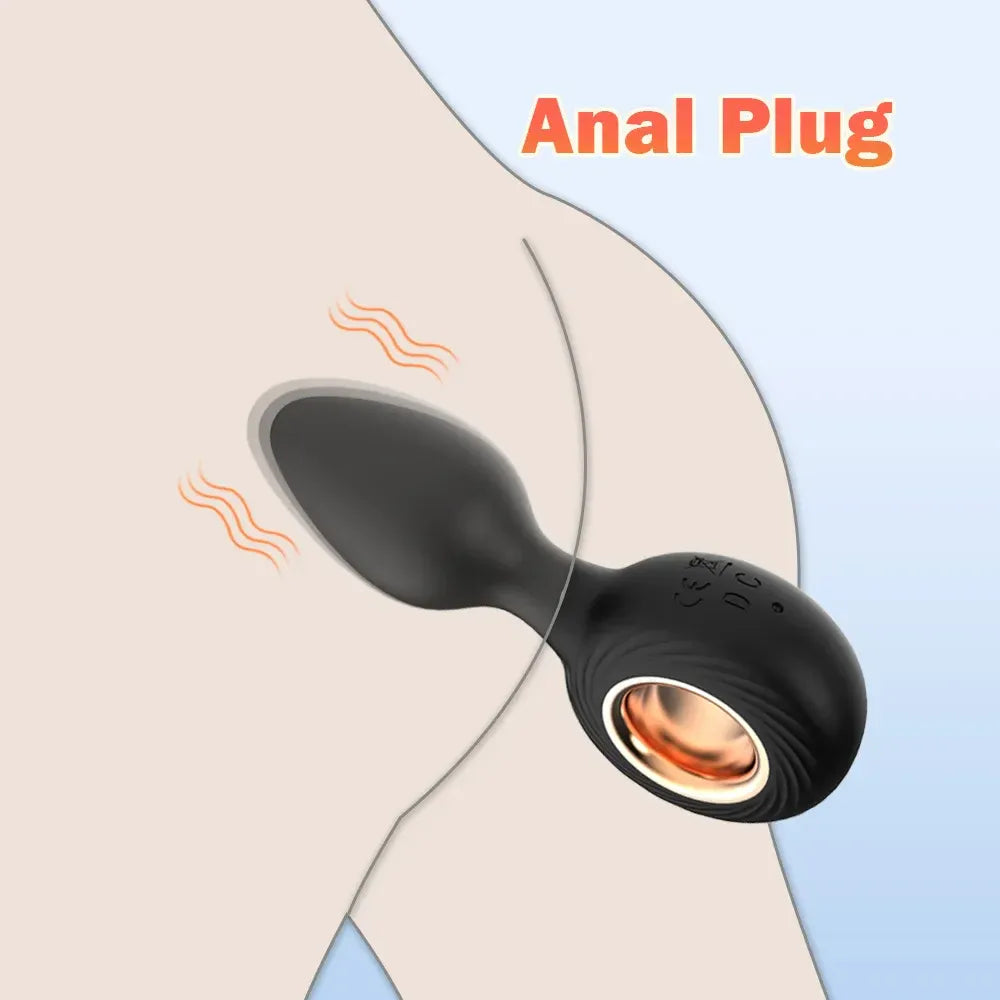 Silicone Anal Plug for Couples Vibrating Prostate Massager-1