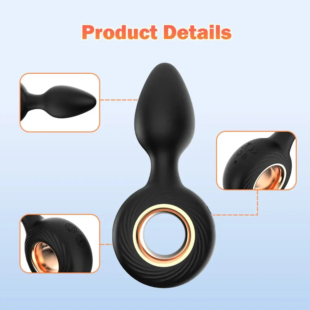Silicone Anal Plug for Couples Vibrating Prostate Massager-3
