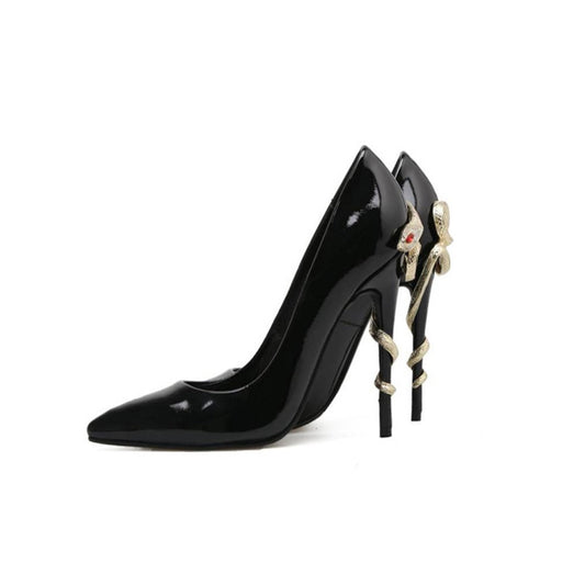 Slithering Crystal Serpent Stiletto Heel Pumps-0